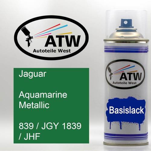Jaguar, Aquamarine Metallic, 839 / JGY 1839 / JHF: 400ml Sprühdose, von ATW Autoteile West.